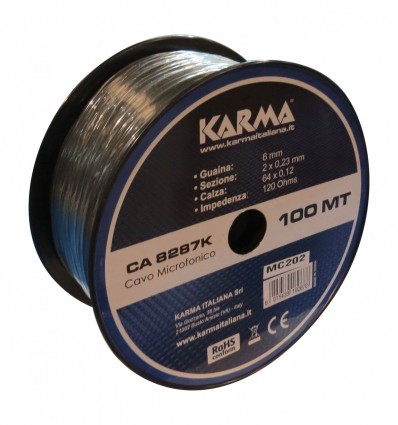 Karma CA 8287K Cable de micrófono equilibrado de 100 m