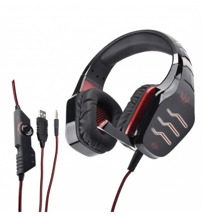 Karma GT 86R Auriculares de juegos USB con LED rojo