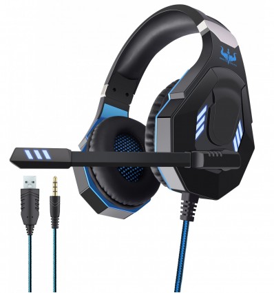 Karma GT 93BL Auriculares de juegos USB con LED azules