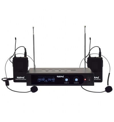 Karma SET 6252LAV-A Micrófono de auriculares inalámbricos Dual VHF