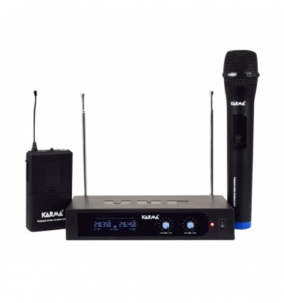 Karma SET 6252PL-A Micrófono inalámbrico Dual VHF (auriculares HandHeld MIC +)
