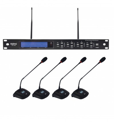 Karma SET 8042 Sistema de conferencia inalámbrica con 4 micrófonos de escritorio