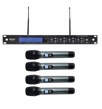 Karma SET 8042PAL Sistema inalámbrico UHF con 4 micrófonos portátiles