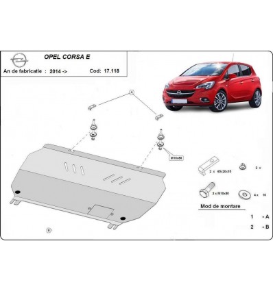 Cubre carter metalico Opel Corsa E (Desde 2014 hasta 2019)