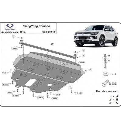 Cubre carter metalico SsangYong Korando (Desde 2019 hasta 2022)