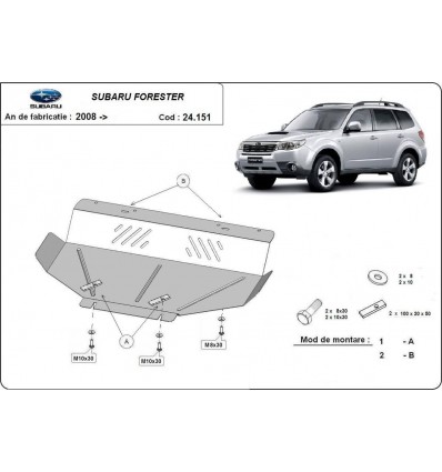 Cubre carter metalico Subaru Forester 3 (Desde 2008 hasta 2013)