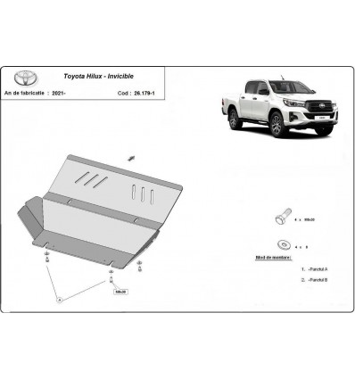 Protección aluminio del radiador Toyota Hilux Invincible (Desde 2021 hasta 2022)