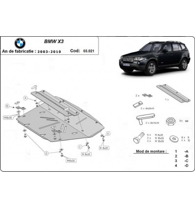 Protección del radiador BMW X3 (Desde 2003 hasta 2010)