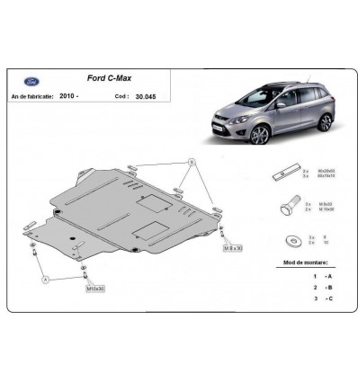 Cubre carter metalico Ford C - Max (Desde 2010 hasta 2019)