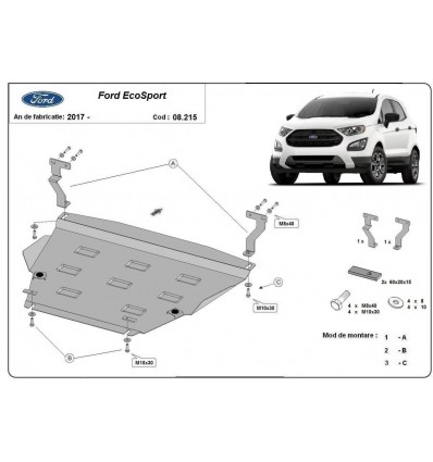 Cubre carter metalico Ford EcoSport (Desde 2017 hasta 2022)