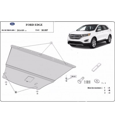 Cubre carter metalico Ford Edge (Desde 2014 hasta 2022)