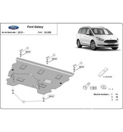 Cubre carter metalico Ford Galaxy 3 (Desde 2015 hasta 2022)