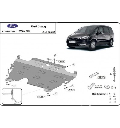 Cubre carter metalico Ford Galaxy 2 (Desde 2007 hasta 2015)