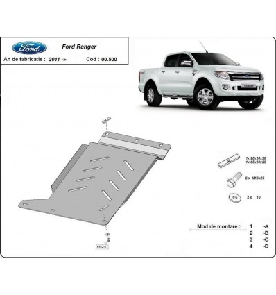 Protección del caja de cambios Ford Ranger (Desde 2011 hasta 2022)