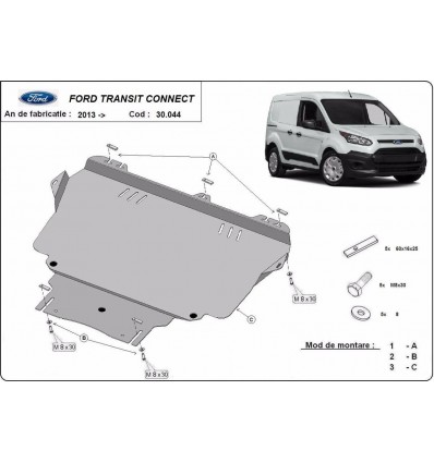 Cubre carter metalico Ford Transit Connect (Desde 2013 hasta 2022)