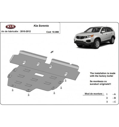 Cubre carter metalico Kia Sorento (Desde 2010 hasta 2012)