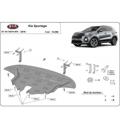 Cubre carter metalico Kia Sportage (Desde 2019 hasta 2022)